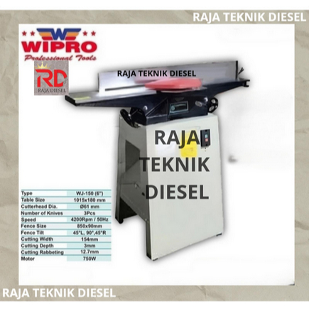 Wipro Mesin Wood Jointer 6 inch / 6" WJ-150 Original 180 mm Wood Working Jointing Chamfering Taperin