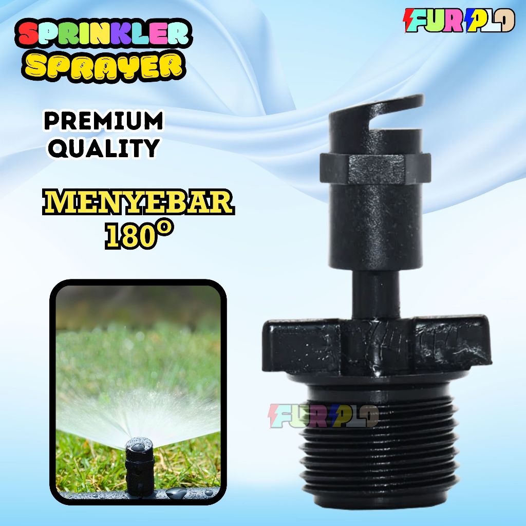 Sprinkler Sprayer Mikro 180 Derajat Taman Pertanian Kebun Plastik Hitam FURPLO