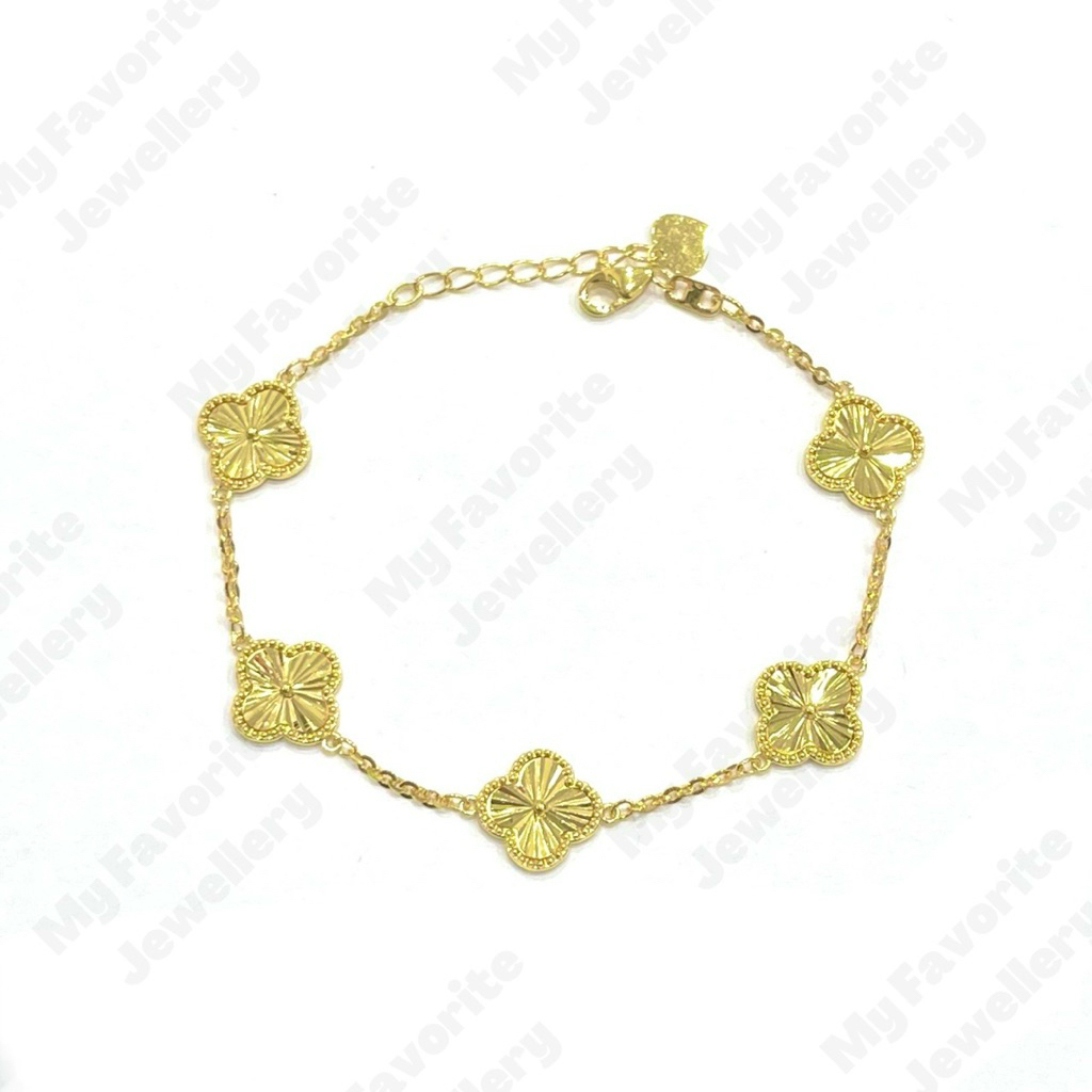 Gelang Clover Gold Emas Elegan EMAS ASLI Kadar 700
