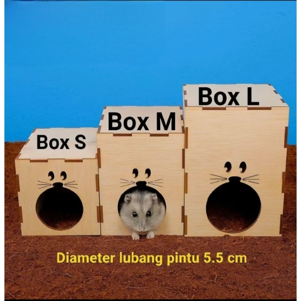 Box lubang kucing kayu Hamster