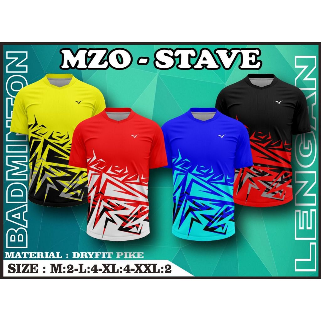 [12 PCS] KAOS VOLLY MZO STAVE LUSINAN / BAJU VOLI PRINTING PRIA DAN WANITA