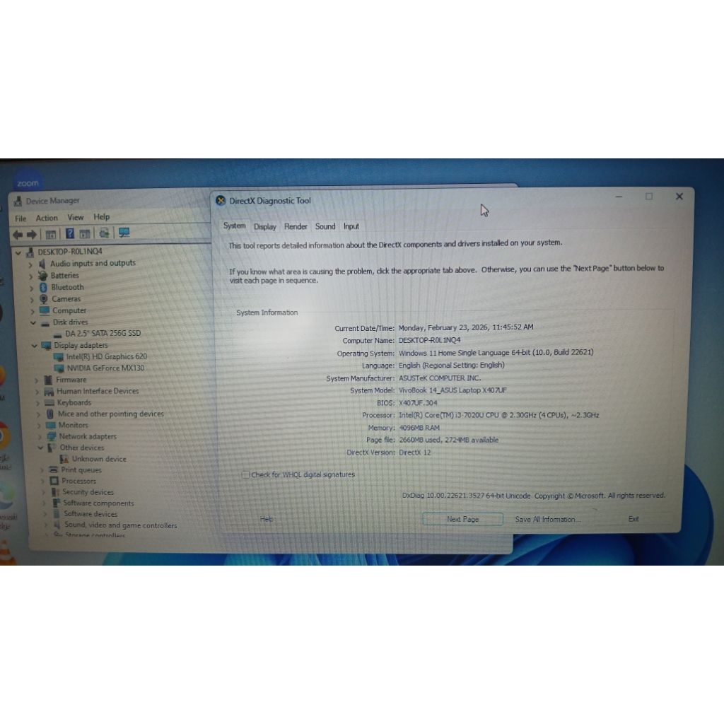 [PROMO RAMADHAN] ASUS VIVOBOOK A407UF INTEL CORE I3-7020U 4GB SSD 256GB MX130