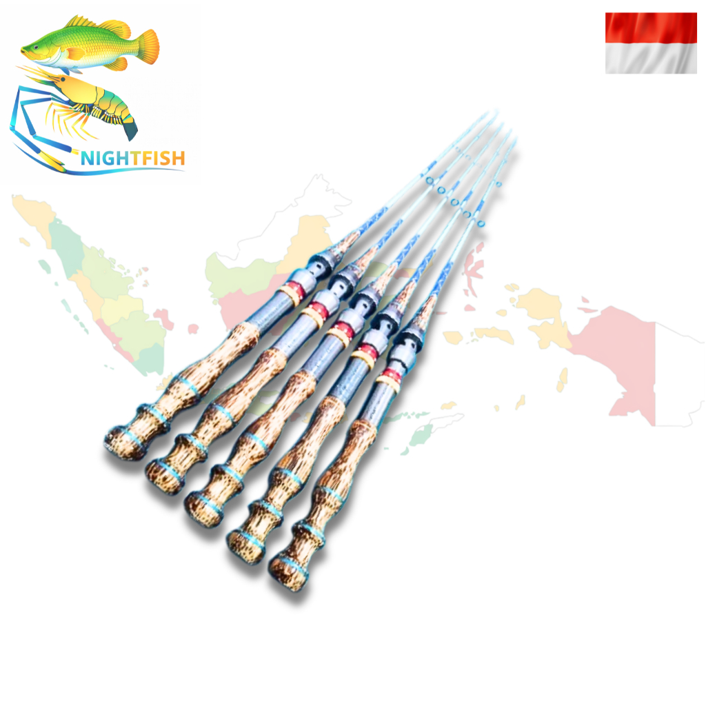 joran pancing udang dan ikan, bahan gagang kayu nibung/ liwung