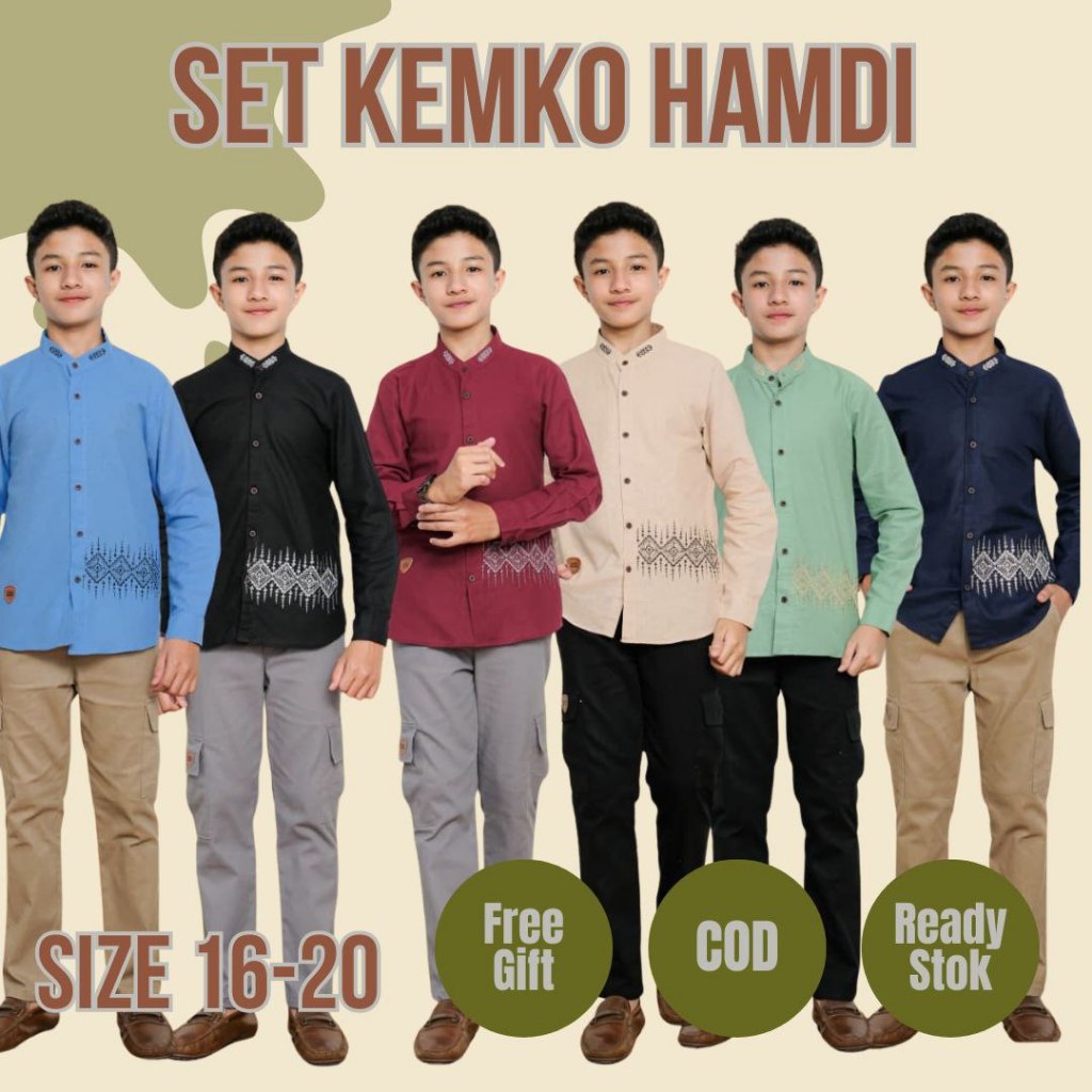 Setelan Kemeja Koko Lengan Panjang Anak Laki Laki KakaDede