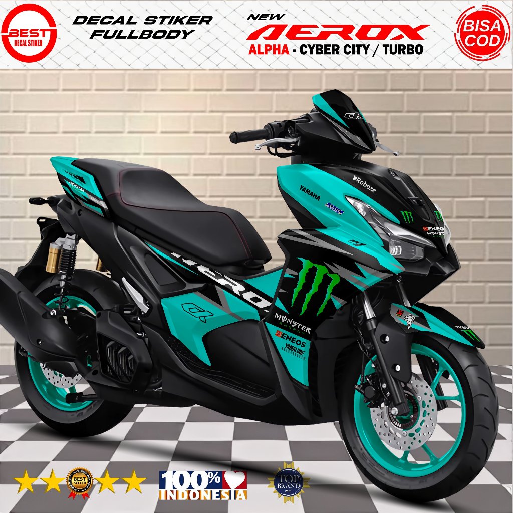 Decal Aerox Alpha Full Body - Stiker Aerox Alpha Turbo Cybercity Full Body