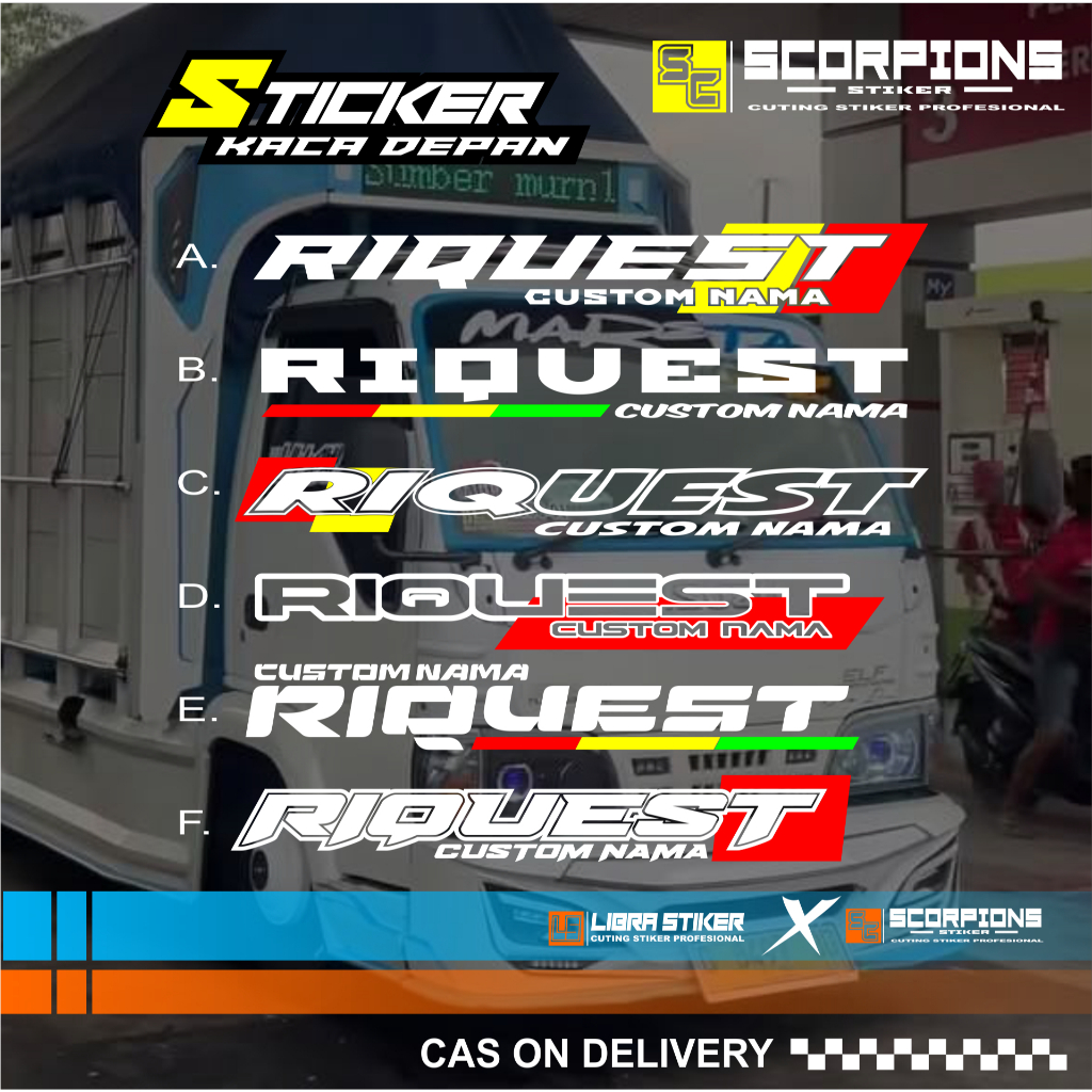 STIKER KACA DEPAN Custom Tulisan KEREN Sticker Mobil