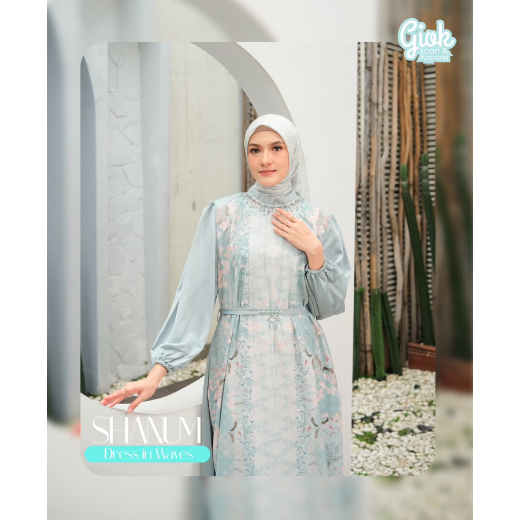 Shanum Dress by Giok Scarf - Dress Lebaran Gamis wanita Raya series