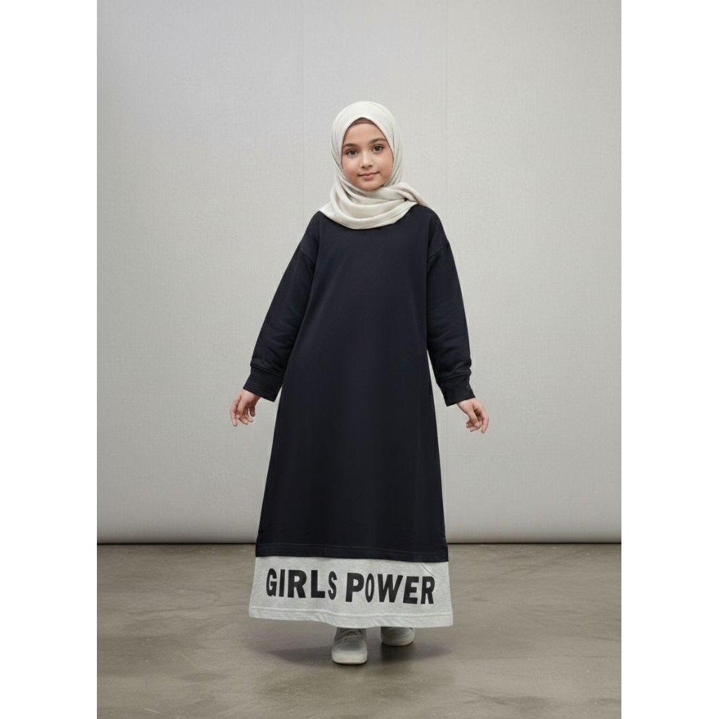 Birdie Boom - Kids Muslim Dress / Gamis Anak Hitam