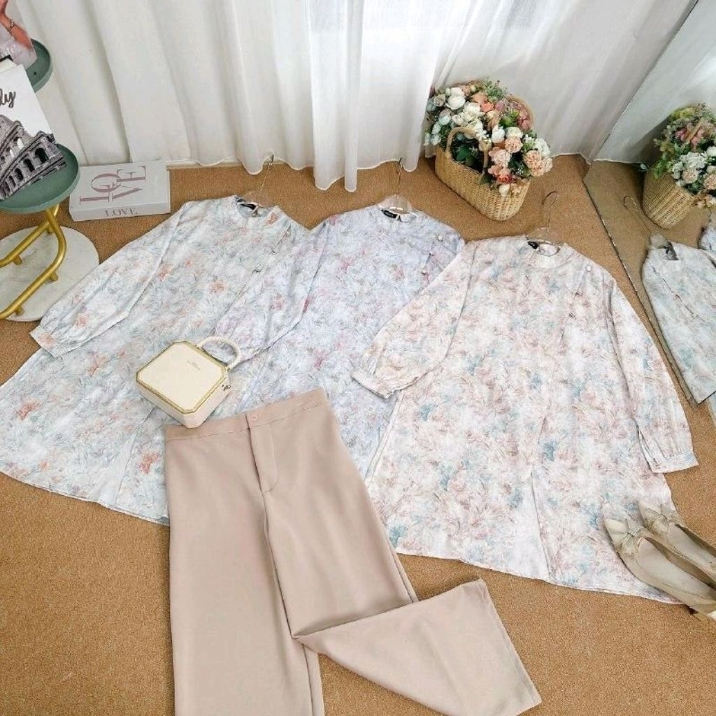 Asofa Jatmala One or Set Blouse Aksen Ruffel Mix Celana Scuba Ied Series