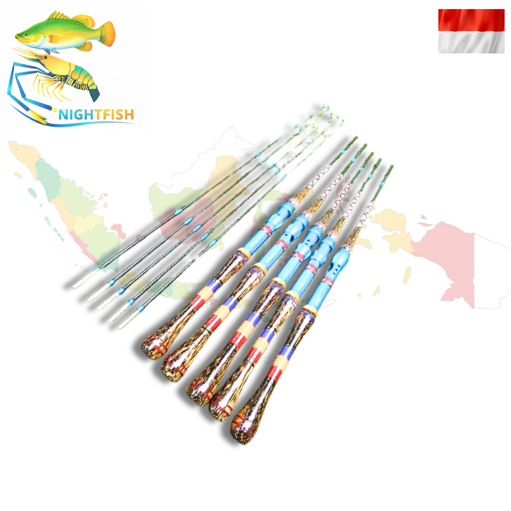 joran pancing  udang  dan ikan,gagang nibung kelenturan pas untuk udang