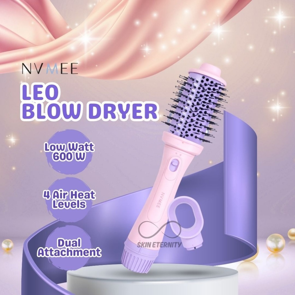 NVMEE LEO Blow Dryer 2in1 Low Watt Natural Blow With Volume Sisir Pengering - menciptakan efek blow