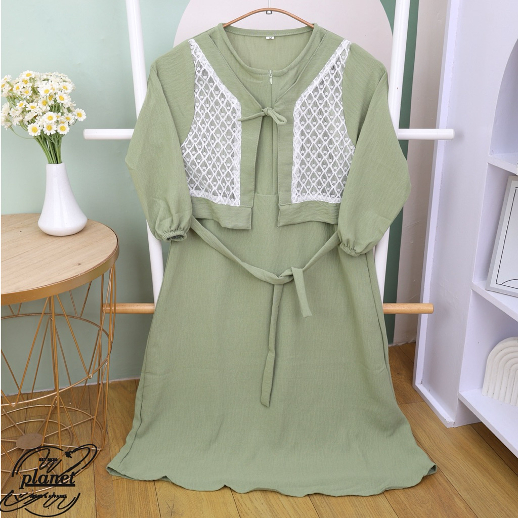 GAMIS ANAK PEREMPUAN 4/5 TAHUN GAMIS OUTER BROKAT ANAK GAMIS BRUKAT ANAK ROMPI LEBARAN GAMIS PUTIH B