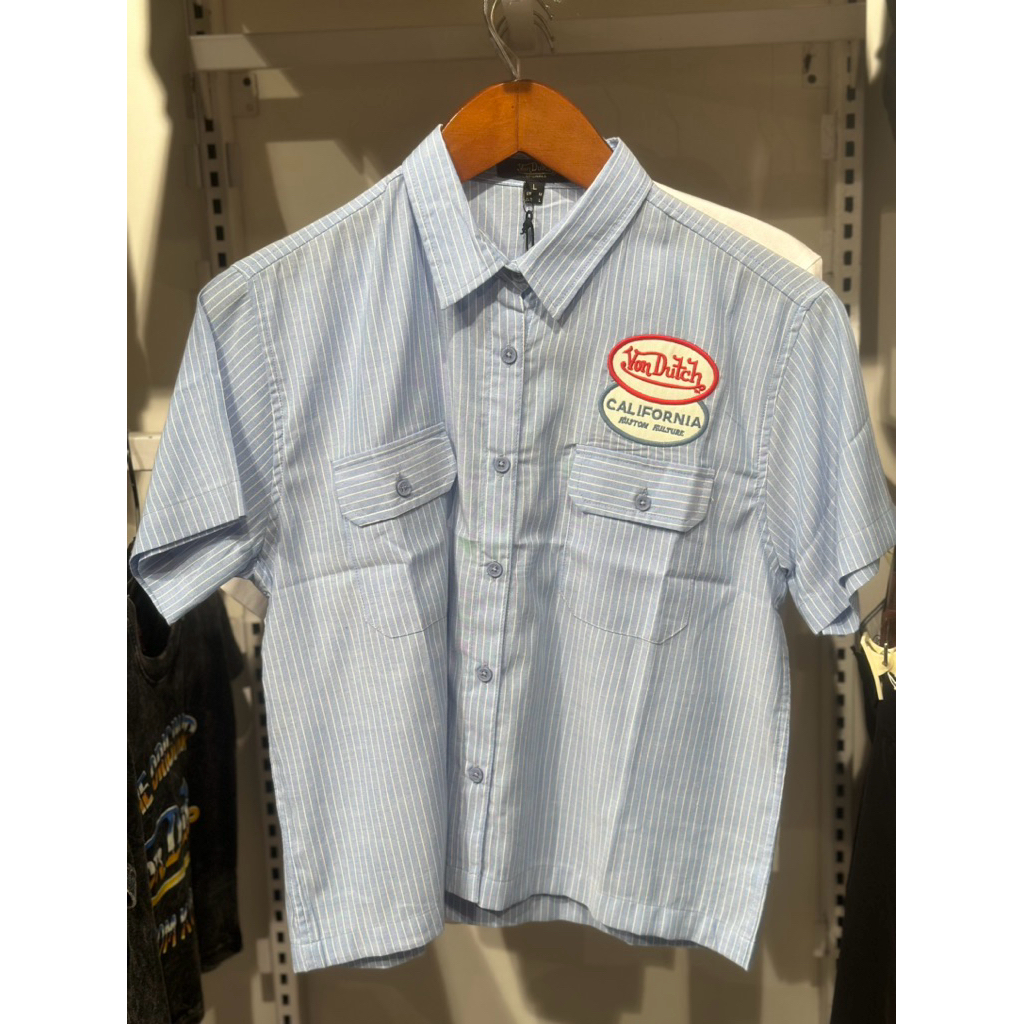VONDUTCH baju kemeja ladies workshirt biru pink boxy shirt woman wanita NEW ORIGINAL 100%