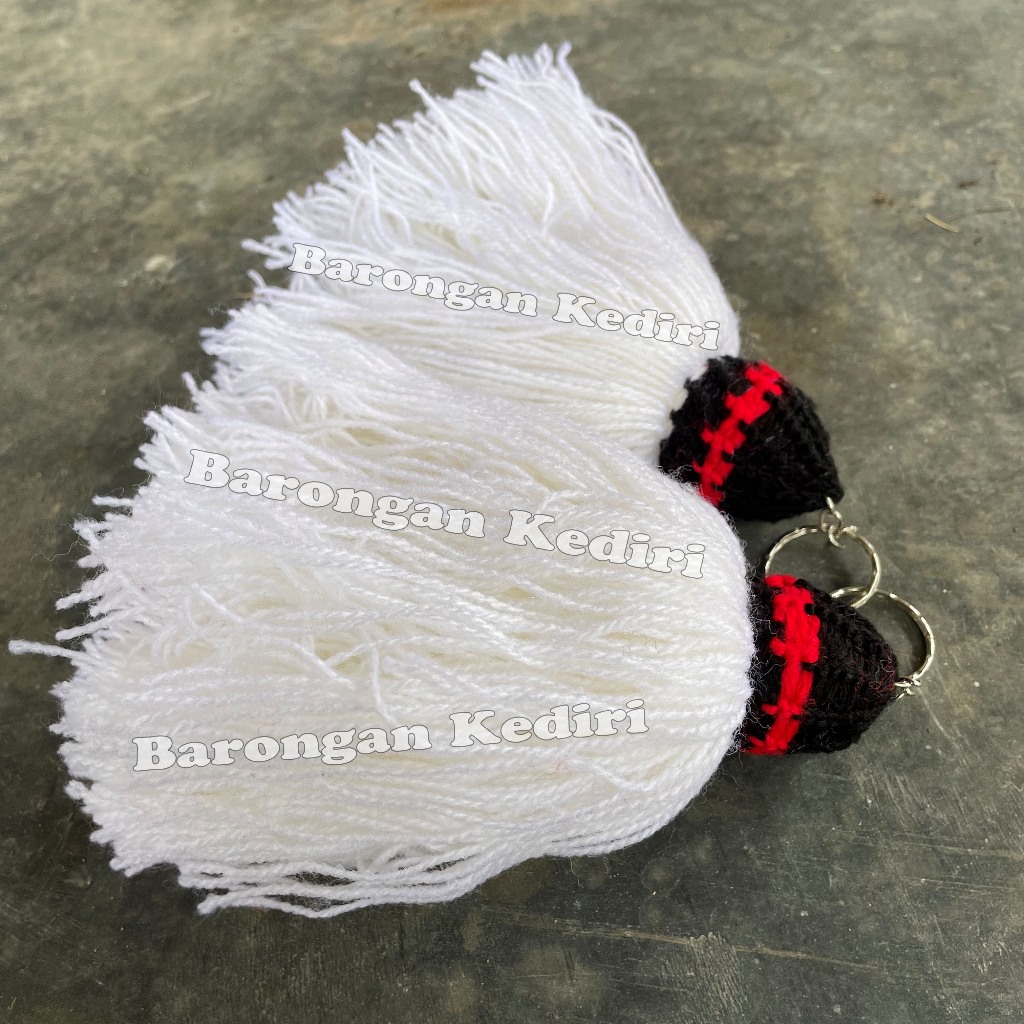 Barongan Kediri Aksesoris Gondel Barongan Warna Putih Premium Rajut Caplokan Bahan Tebal