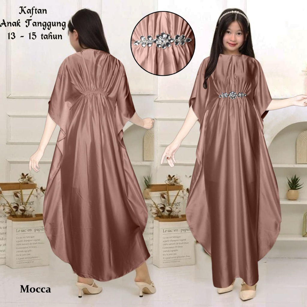 RNB COLLECTION ll Kaftan anak perempuan usia 9tahun sampai 12tahun silk premium kaftan lebaran terba