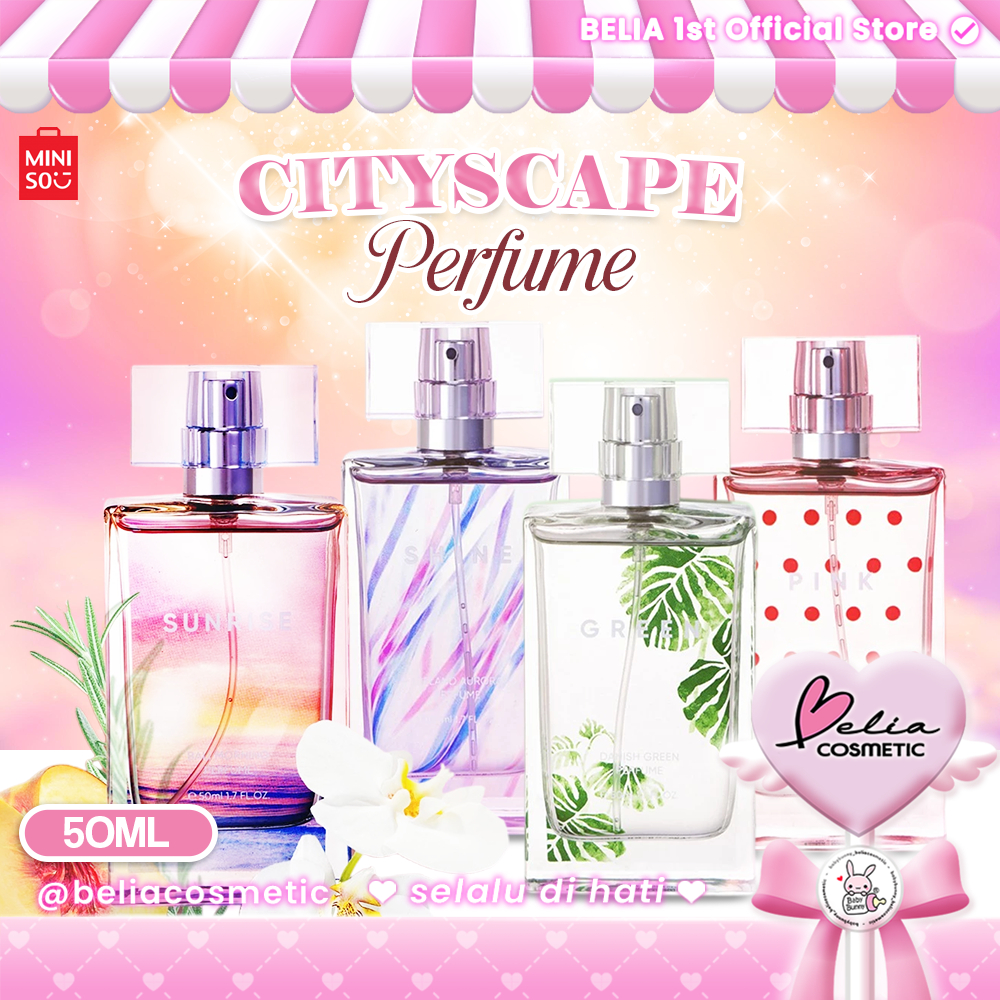 [ BELIA ] MINISO Parfum Wanita 50mL | minyak wangi tahan lama | Sunrise Green Pink Shine
