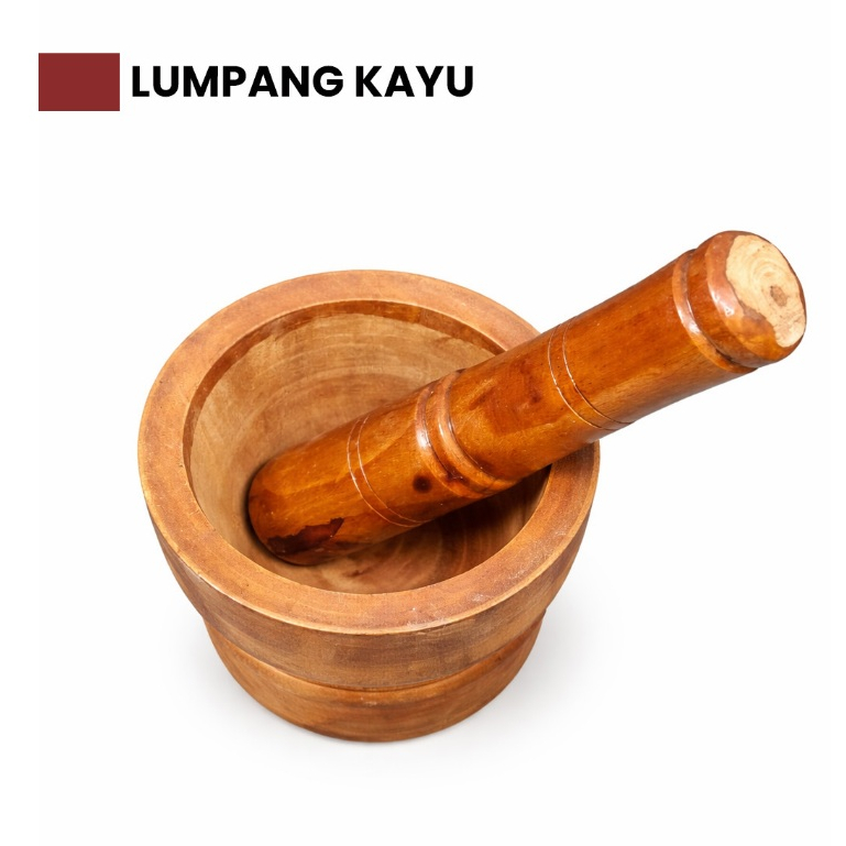 Lumpang/Tumbukan/Lesung Kayu Besar Satu Set Murah