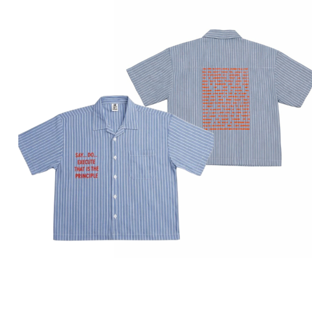 Kemeja Pendek boxy | Salur hitam | Salur biru |  Urb everyday | urbaha | Kemeja Oversize Pria