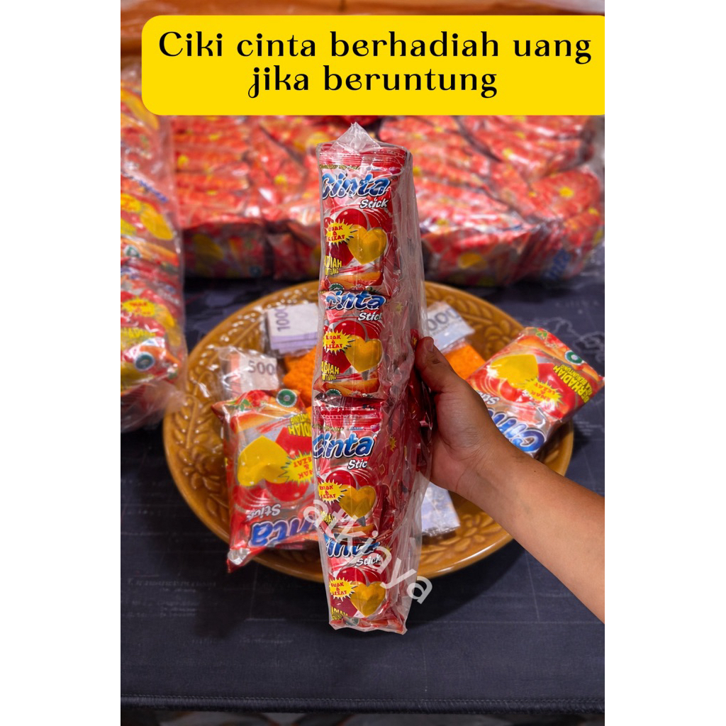 Snack Cinta Berhadiah Uang Jika Beruntung isi 10 pcs