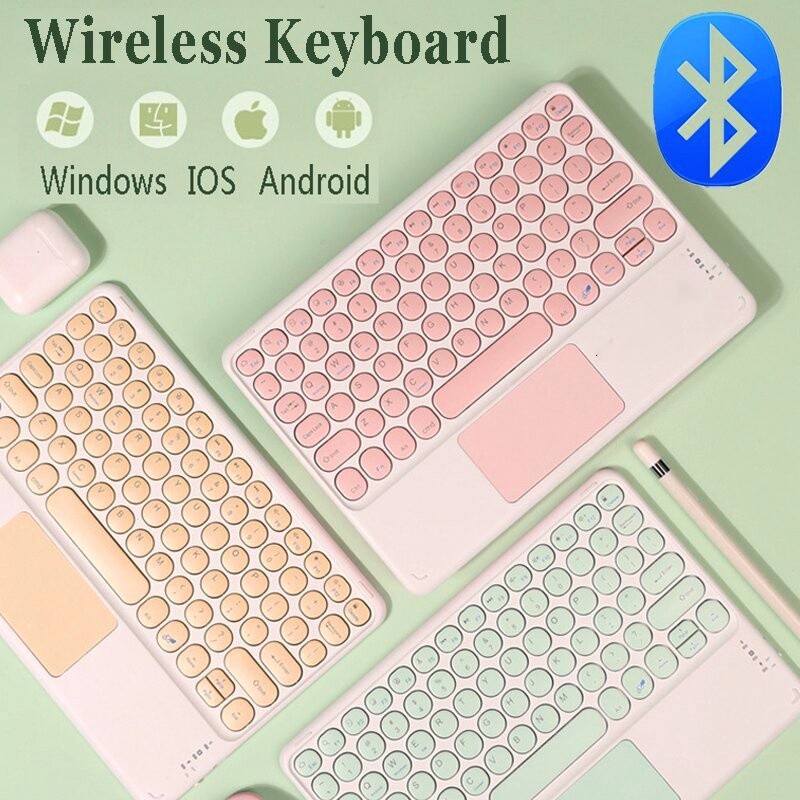 Touch Keyboard 10 Inch Wireless Keyboard Silent & Portable for laptop iPad Android