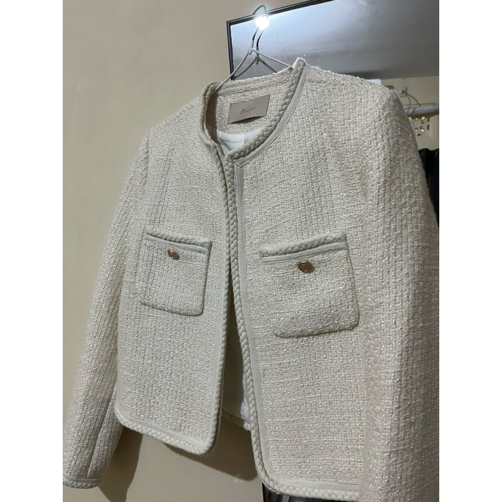 new tweed blazer white bkk
