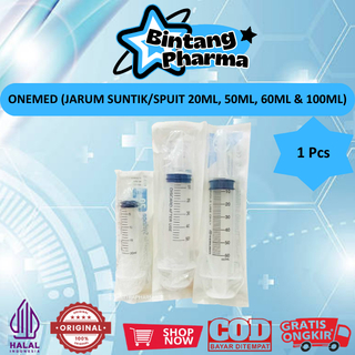 ONEMED (JARUM SUNTIK/SPUIT 20ML, 50ML, 60ML & 100ML ECERAN @1 PCS) - JARUM SUNTIK SEKALI PAKAI