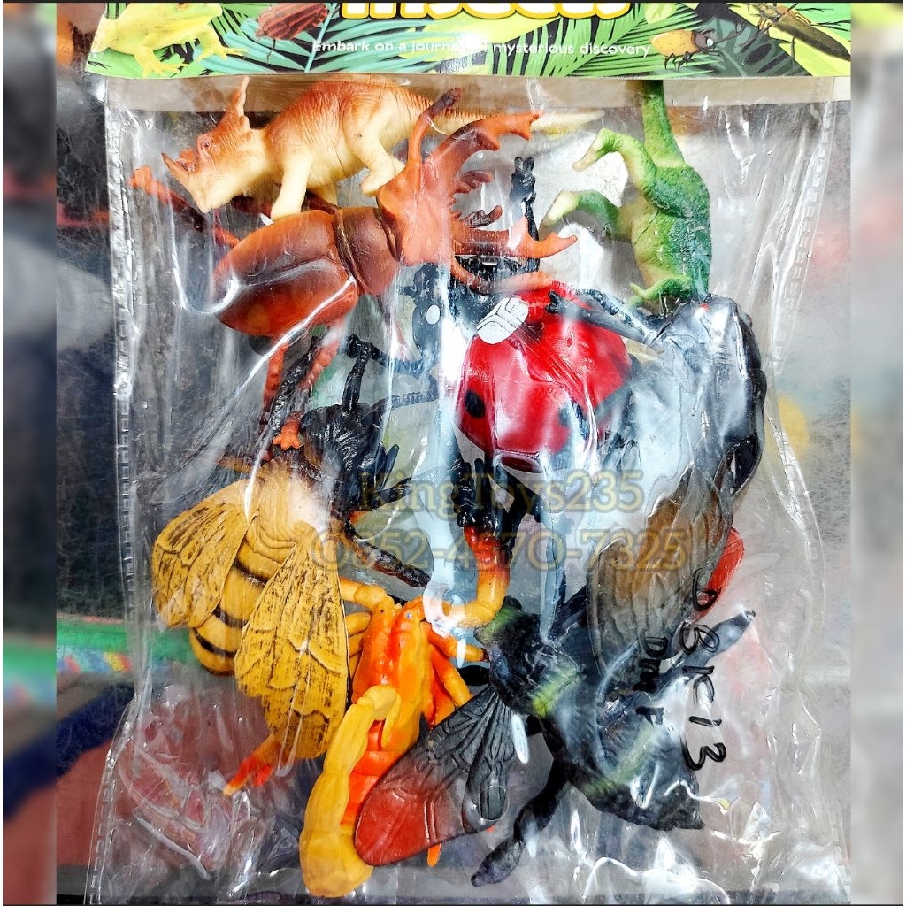 Mainan Anak Dinosaurus Serangga Dino Belalang Lady Bug Kumbang Tanduk Lebah Bee Capung Kepik Bahan K