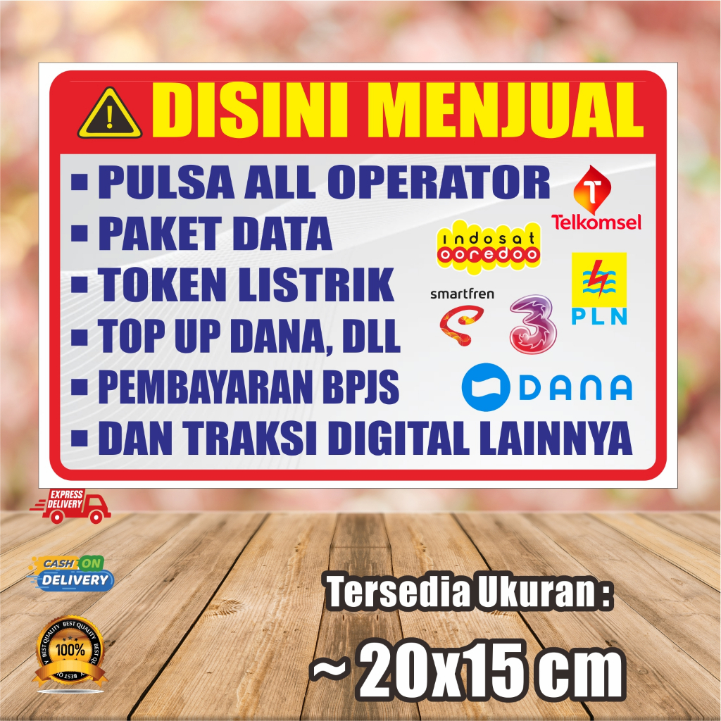 Stiker Jual Pulsa. Stiker Stiker Warung. Stiker Laminasi