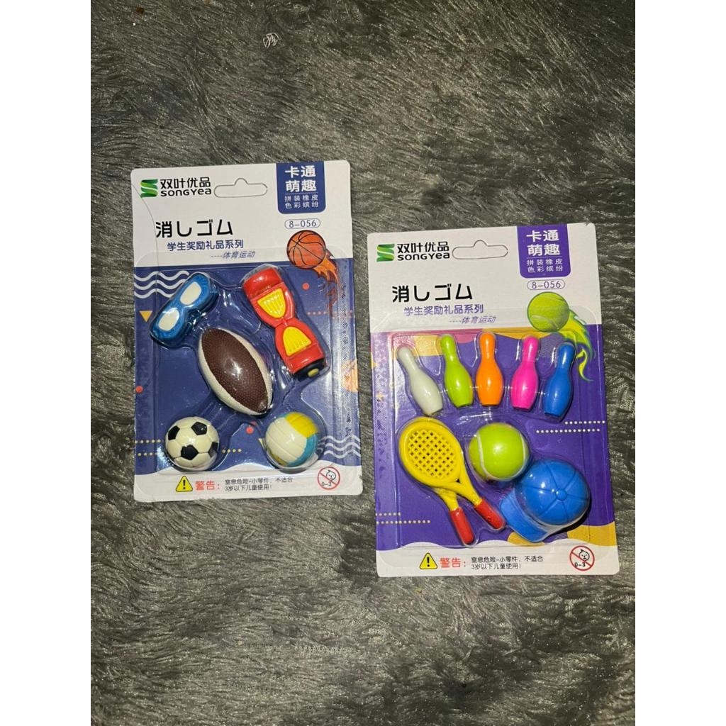 Penghapus motif bola / penghapus unik dan lucu berbentuk bola