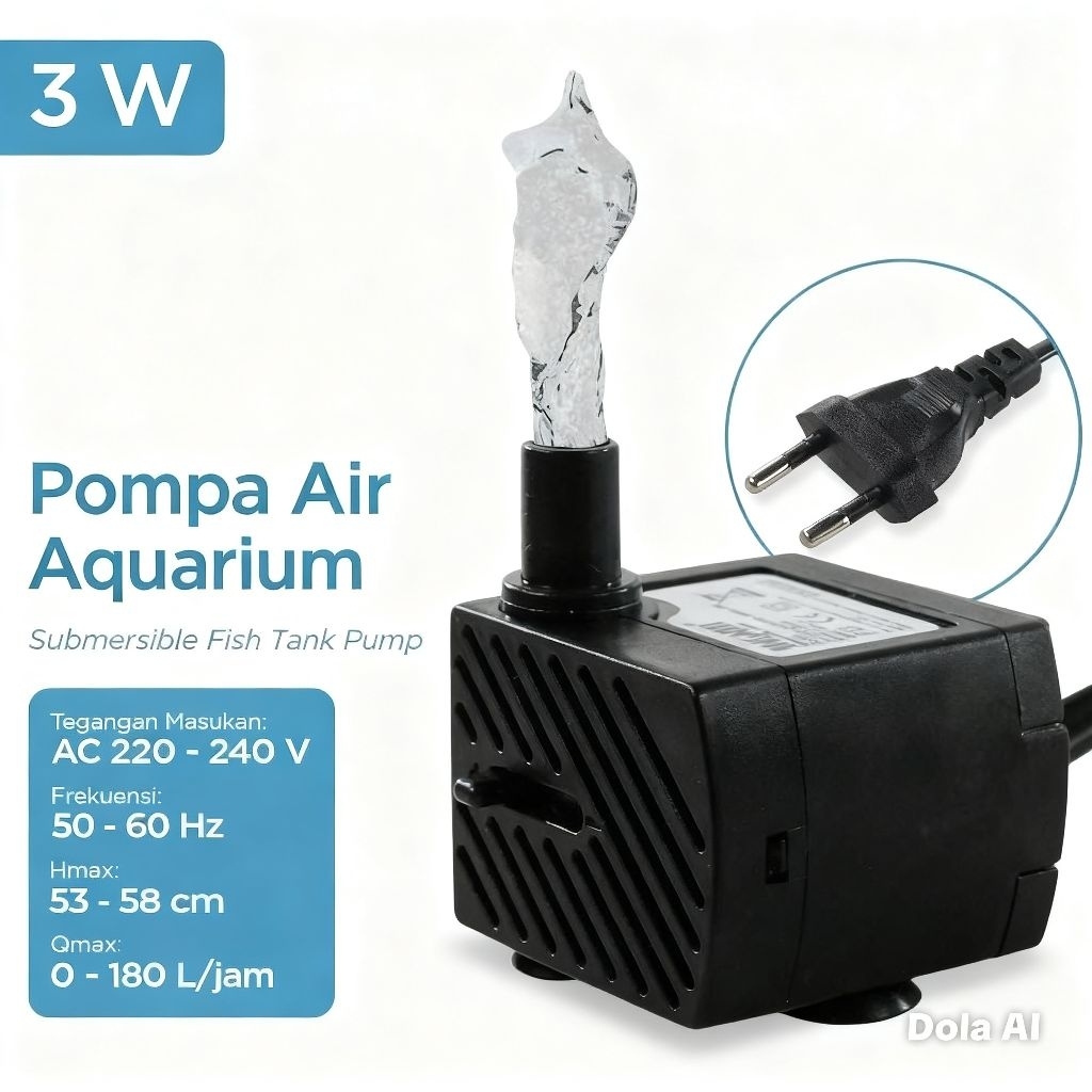 Pompa Air Akuarium Celup Aquarium Submersible Taffware 220-240V