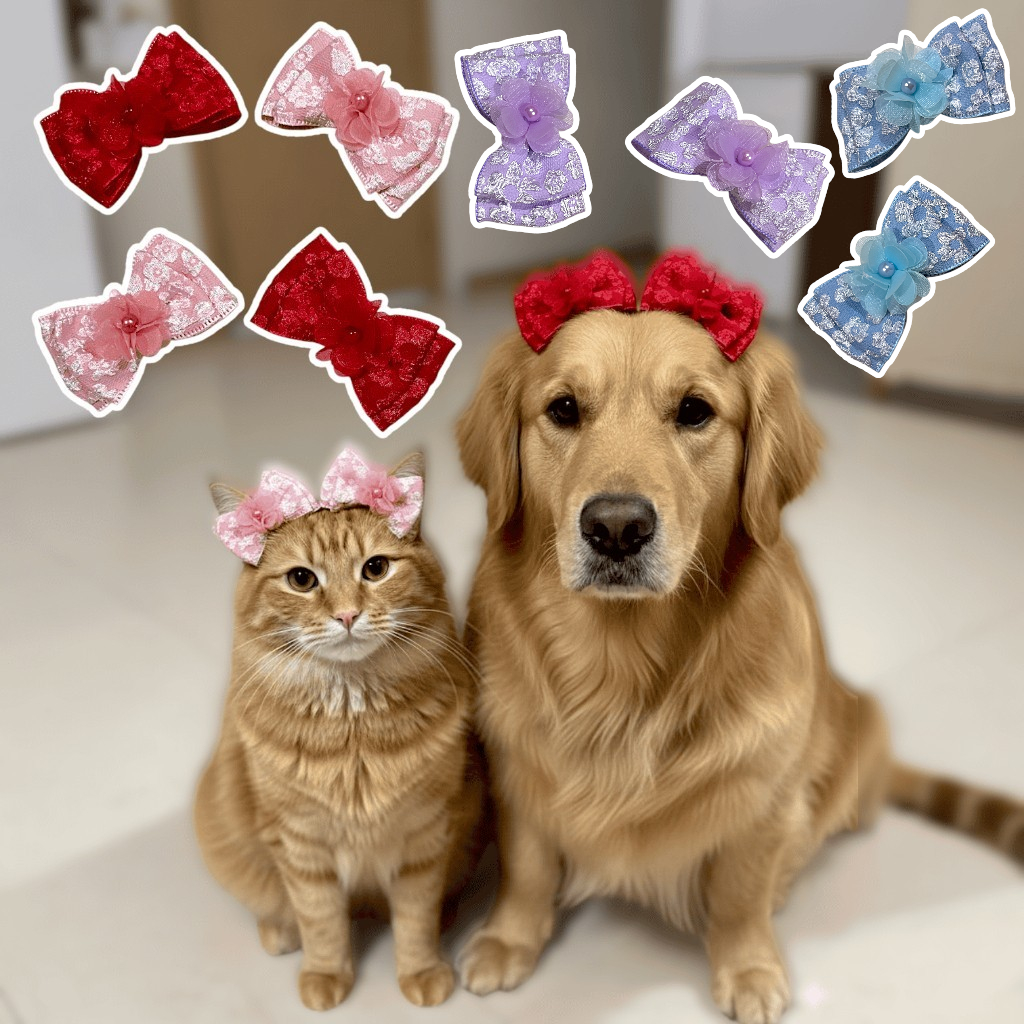 [PITA]|Migo Aksesoris A16| Jepitan Bulu Anabul Bunga Timbul 3D Korea Lace Renda Crinkle Curly Embos 