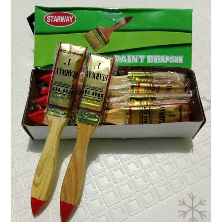 kuas cat 1 inchi 1lusin kuas 12pcs merek acak