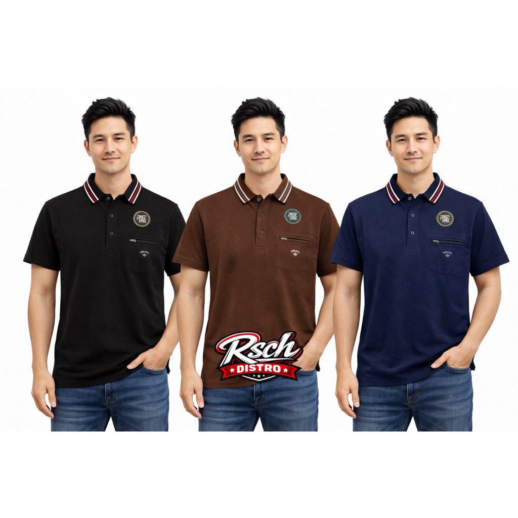 Kaos Kerah Fashion Pria HUGO CLASS/ CRS 91 Original Katun Combet Zacomb Kombinasi Kerah Motif Dada S