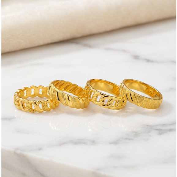 Cincin Xuping Lapis Emas 24 Karat Aksesoris Perhiasan Imitasi Fashion Wanita Awet Dan Tahan Lama