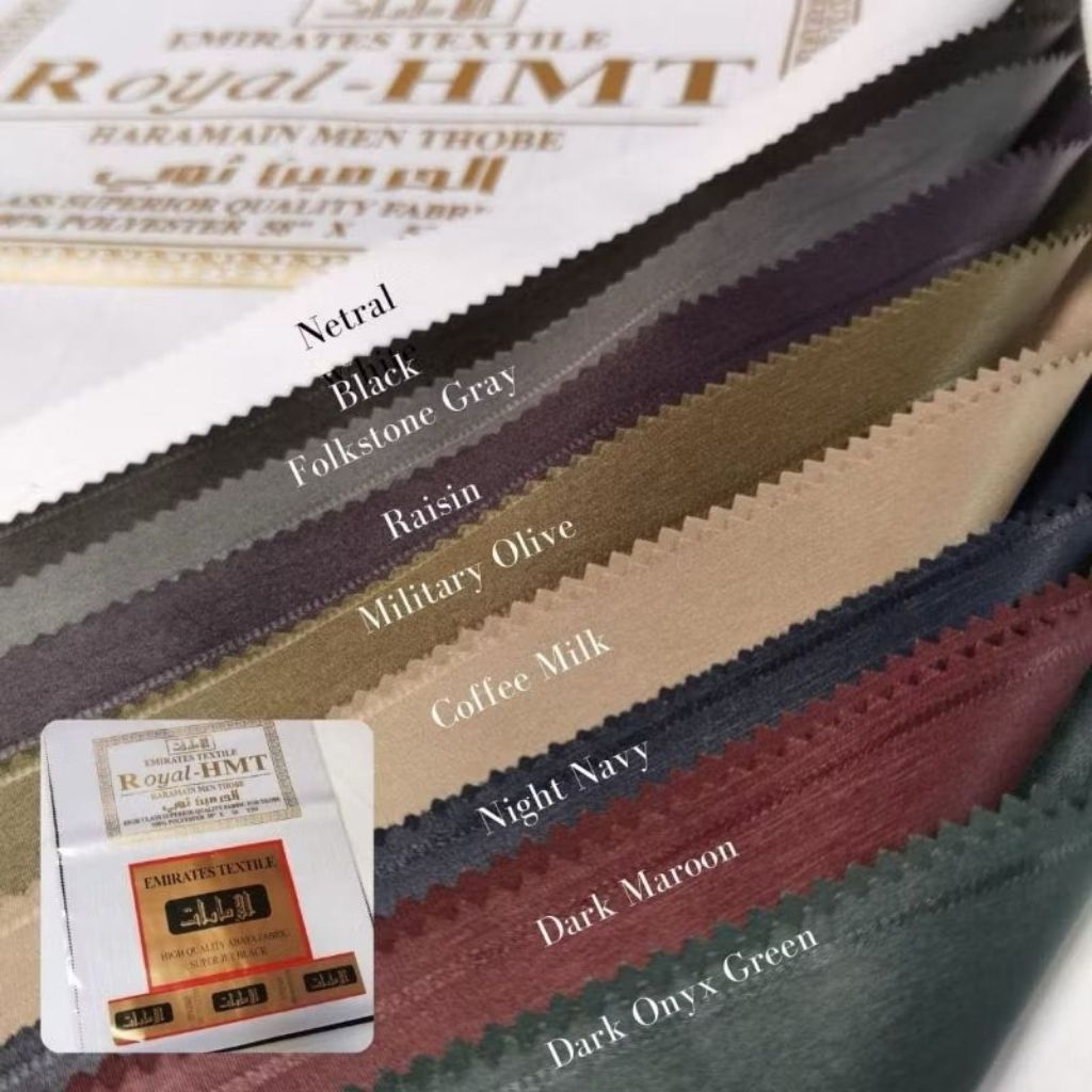 Kain Abaya Import Emirate Royal HMT (Haramain Men Thobe) Warna Lengkap