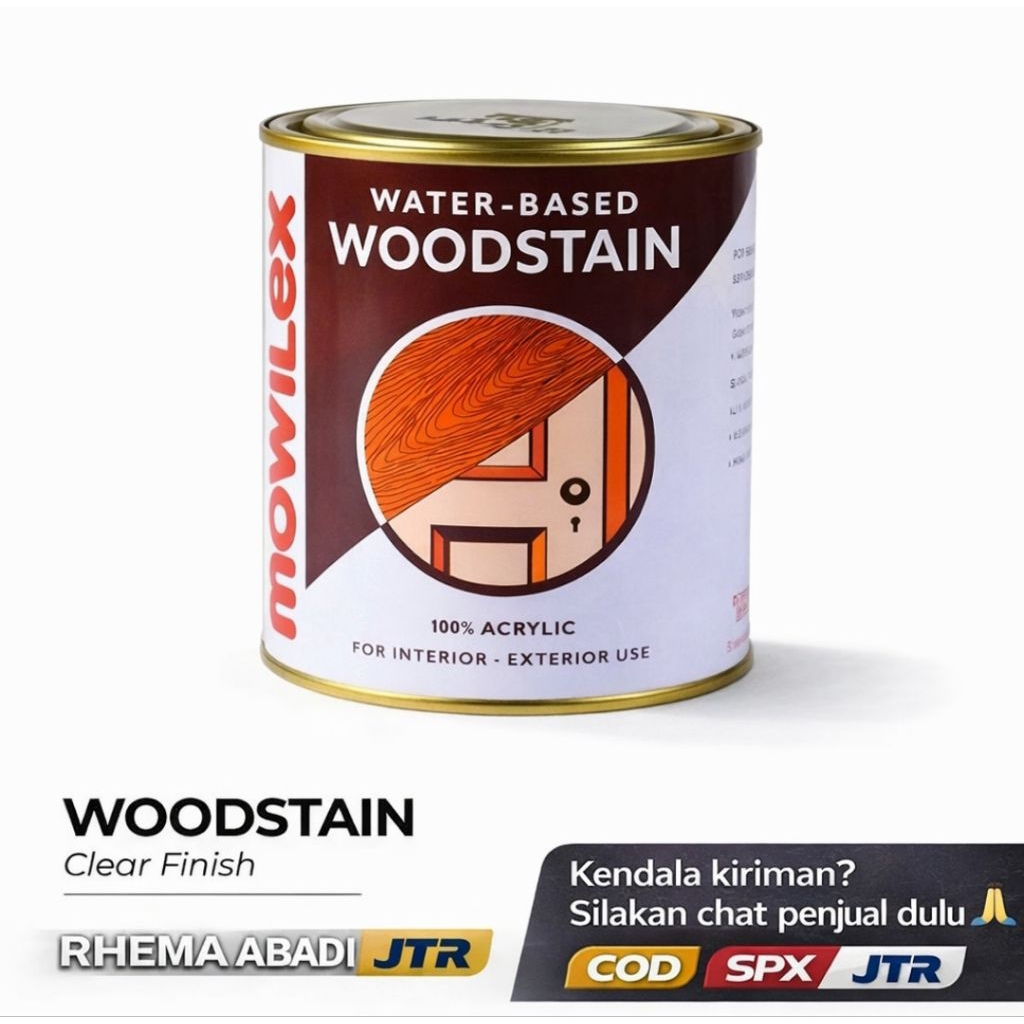 MOWILEX WOODSTAIN CLEAR FINISH & MATT | CAT KAYU PREMIUM | 1 L