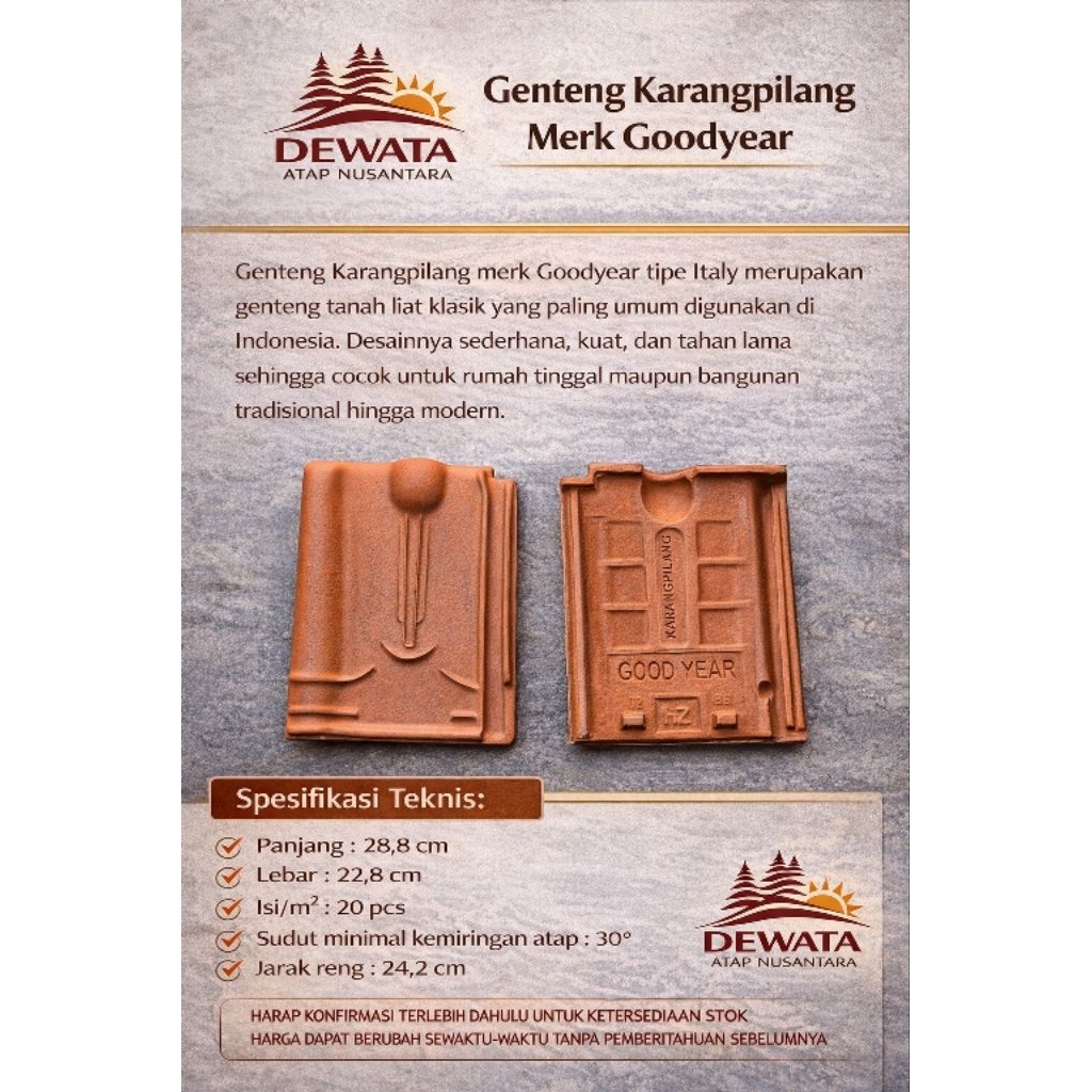 genteng karang pilang goodyear italy coating