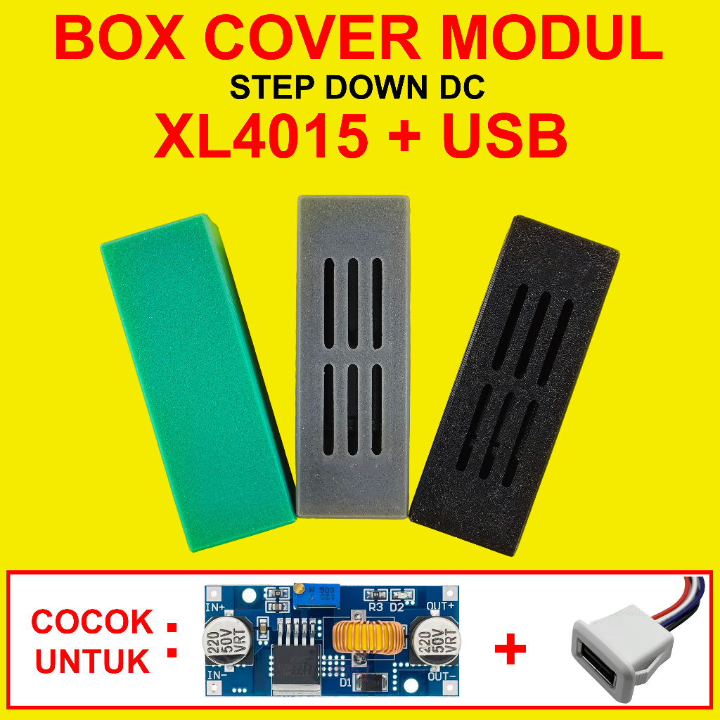Box Cover Modul XL4015 + USB Stepdown DC-DC | Enclosure