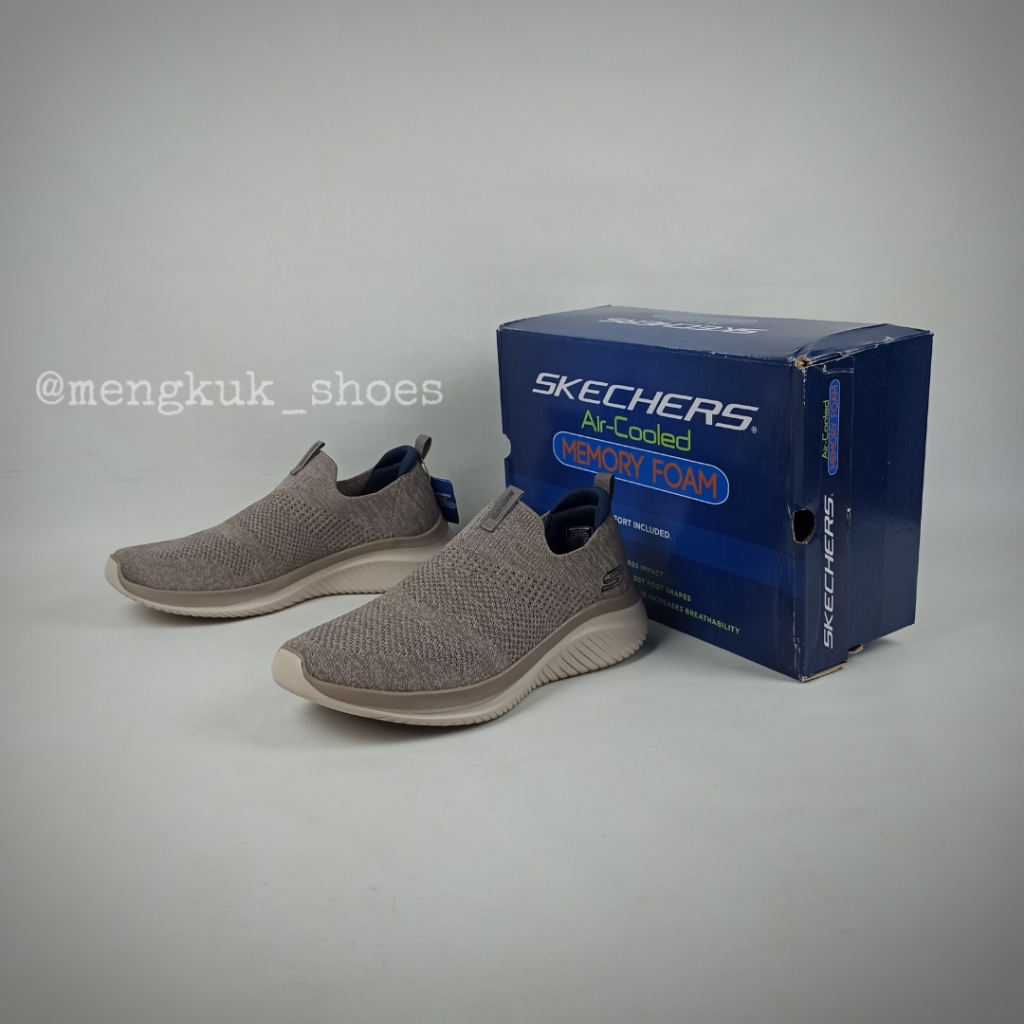 Sepatu Skechers Ultra Flex 3.0 DEMCHEK size 45.5 Bnib Original TAUPE - SNEAKERS SLIP ON SEPATU SKECH
