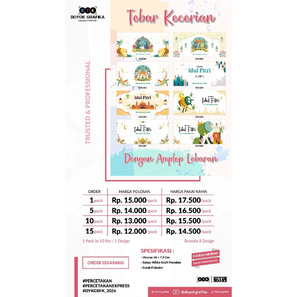 Amplop Lebaran Unik / Amplop Lebaran Murah / Amplop / Amplop Lebaran Custom Nama