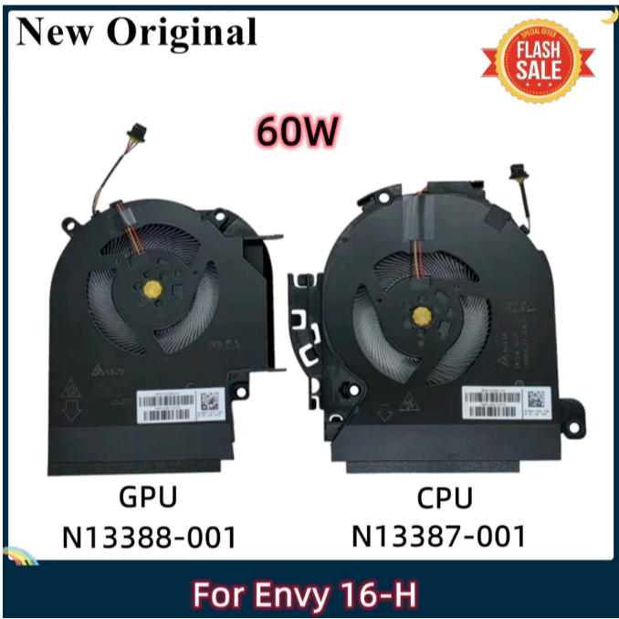 Kompatibel dengan kipas HP Envy 16-H TPN-C159 N13387-001 dan N13388-001 yang baru.