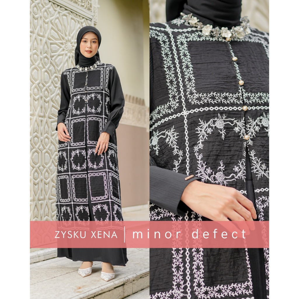 Zysku xena | Minor Defect | Petra Dress - 4 Warna | Gamis abaya lebaran bordir rompi