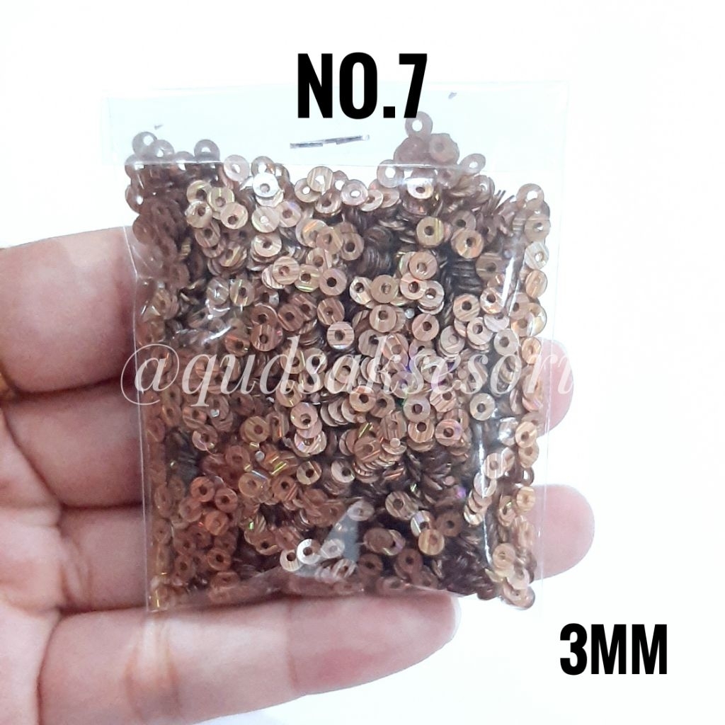Sequin/payet flat 3mm jepang laser