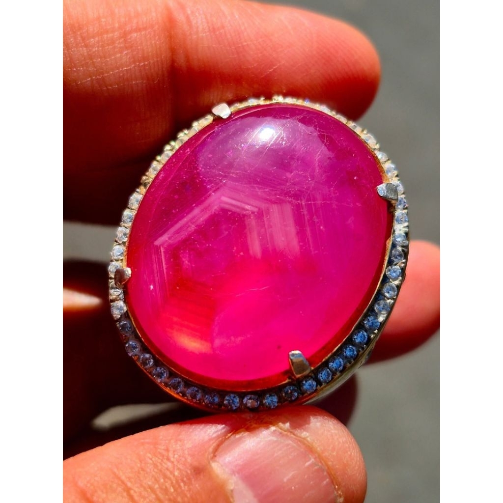 Natural Ruby jumbo ring perak