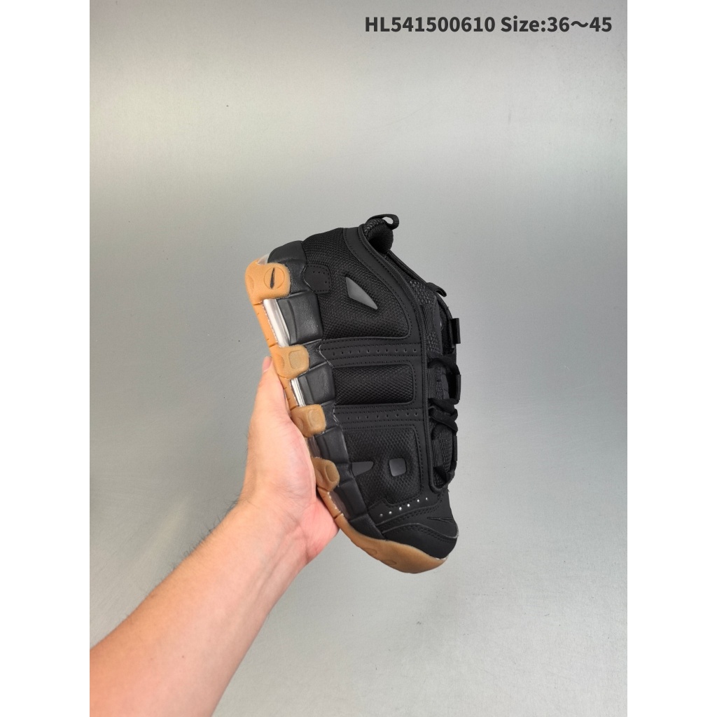 WMNS Air More Uptempo GS Barely Green Classic, sepatu basket kasual serbaguna dengan gaya olahraga y