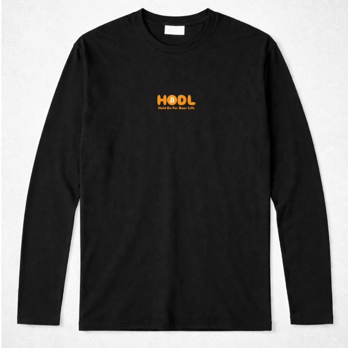 HODL - LONG SLEEVE Tshirt - Kaos Tangan Panjang Bitcoin Crypto - Original