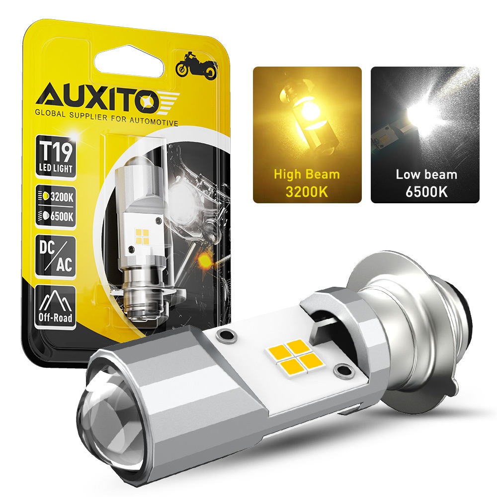 BIG SALE Lampu Motor LED H6 H4 T19 P15D Projector Super Terang 2 WARNA Kuning Putih 6000LM Halogen