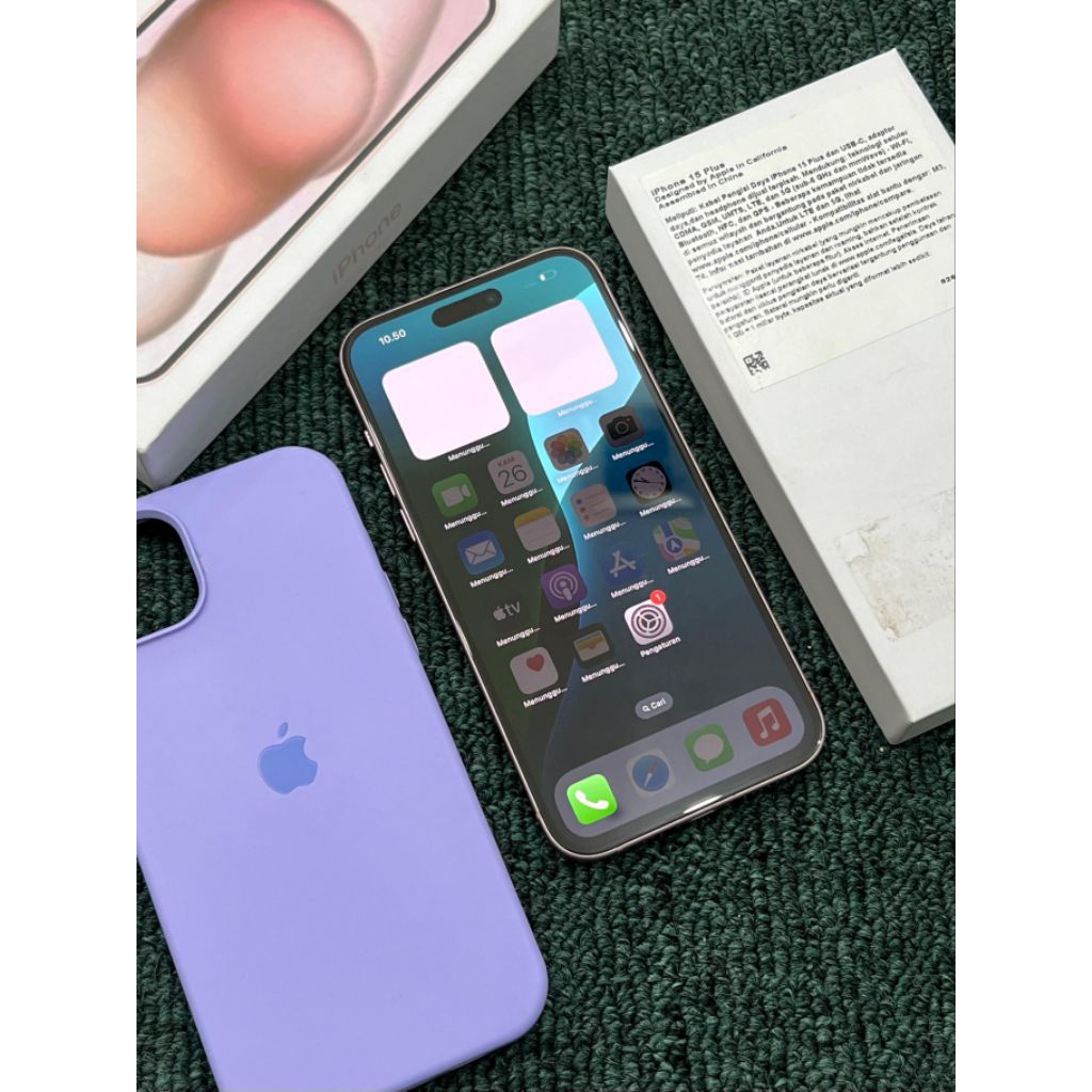 Iphone 15 plus iBox resmi pink 128GB Hb 89%  siklus 557x Kondisi fisik mulus 90% gada kendalaa, leng
