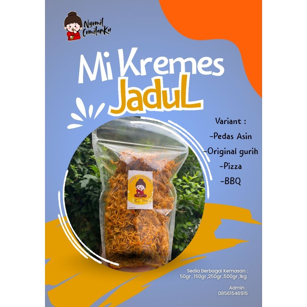 Mie Krip Krip jadul/Mie kremes jadul/mie kremes pedas gurih 500gr/original snack 500gr
