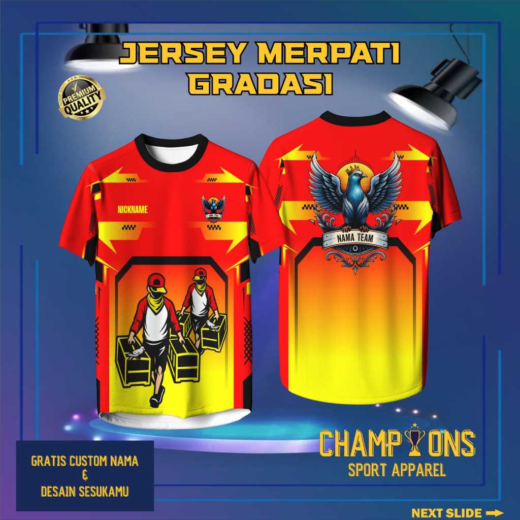 Jersey Merpati | Bisa Custom Nama - Logo & Desain | Kaos Burung Merpati Bahan Dryfit Milano Full Pri